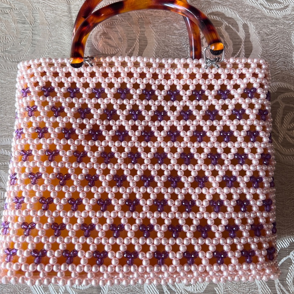 Brand new beads top handle bag